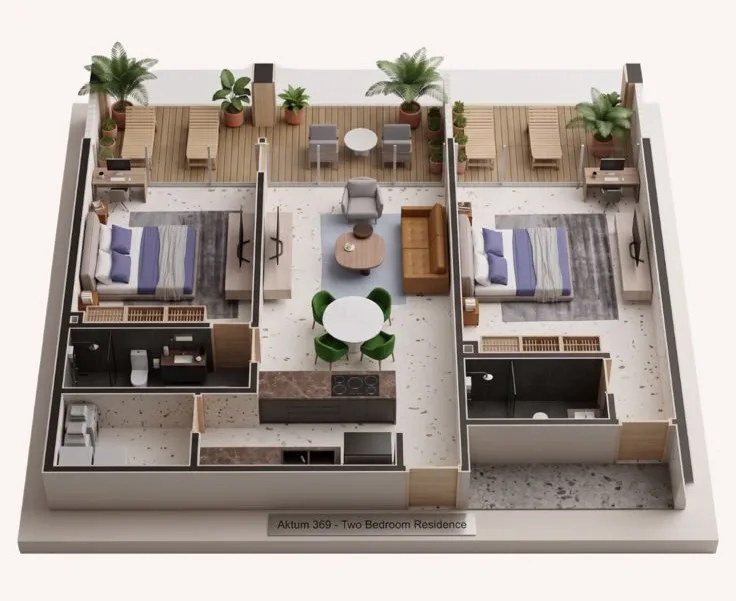 Aktum 369 Type B apartment and gardens